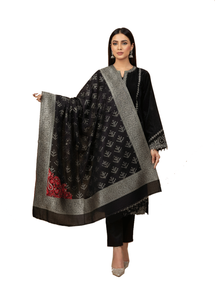 Luxury Kashmiri Zari Wool Heavy Paisley Shawl | Decorative Jacquard Weave Stole