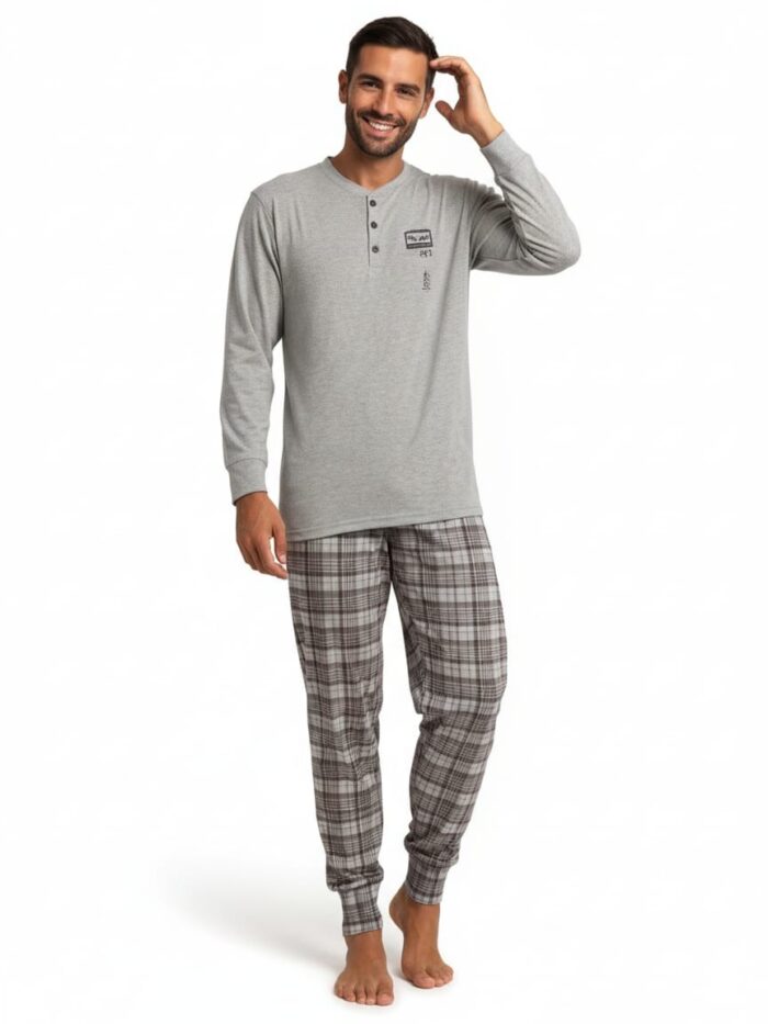 Karelpiu Men's 100% Cotton Pajama Set Pjs Pajamas Loungewear Nightwear