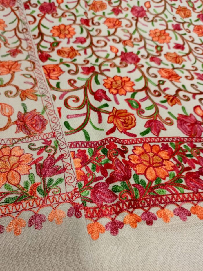 Superior Quality Kashmir Casheur Lawn/Acrylic Shawl  Heavy Embroidered