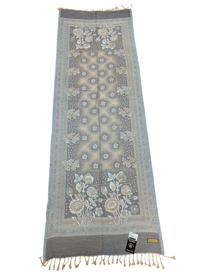 Elegant Kashmiri Woven Shawl w/ Stone & Tassels | Neon Colors | Soft 28x80 Inch