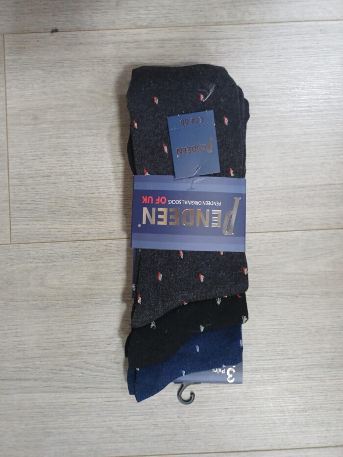 PENDEEN Original Men's Cotton Socks Pattern Turkish Made 3 Pairs Pack UK