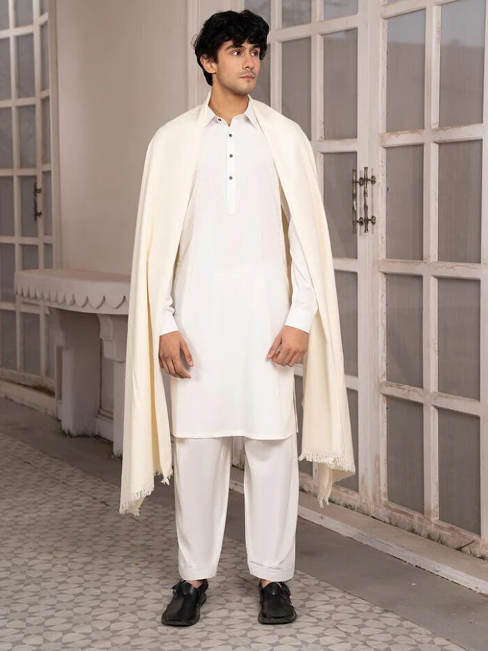 Off White Wool Shawl Wrap for Women All Season Soft Scarves and Shawls