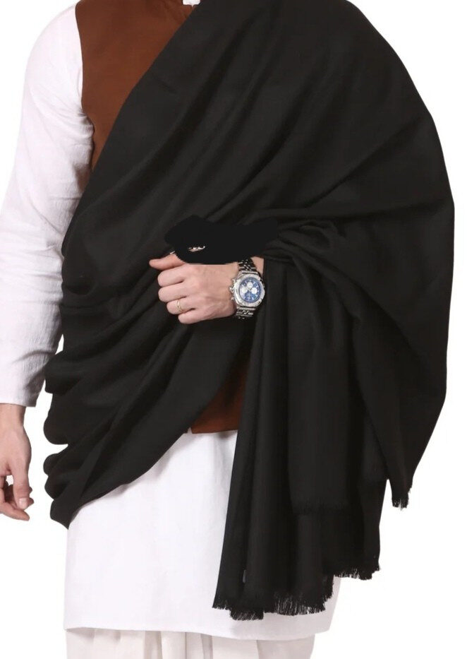 Man's Shawl Plain Black