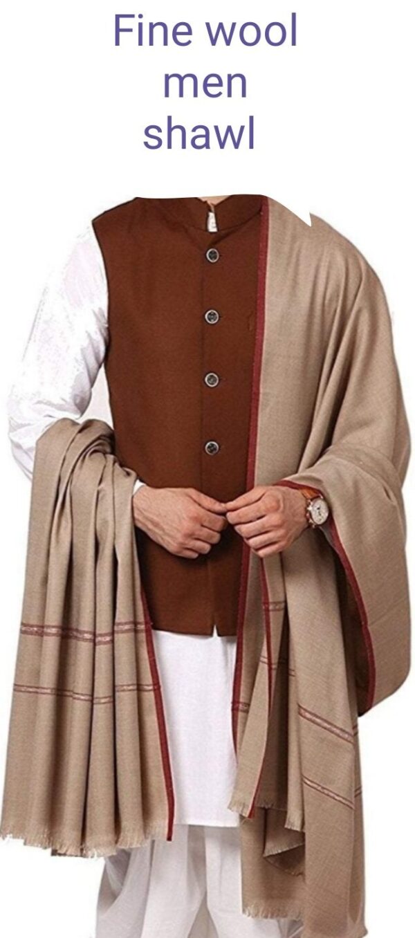 Fine Wool Double Palla Shawl for Men 45x90 Oversized Colorful Soft Warm