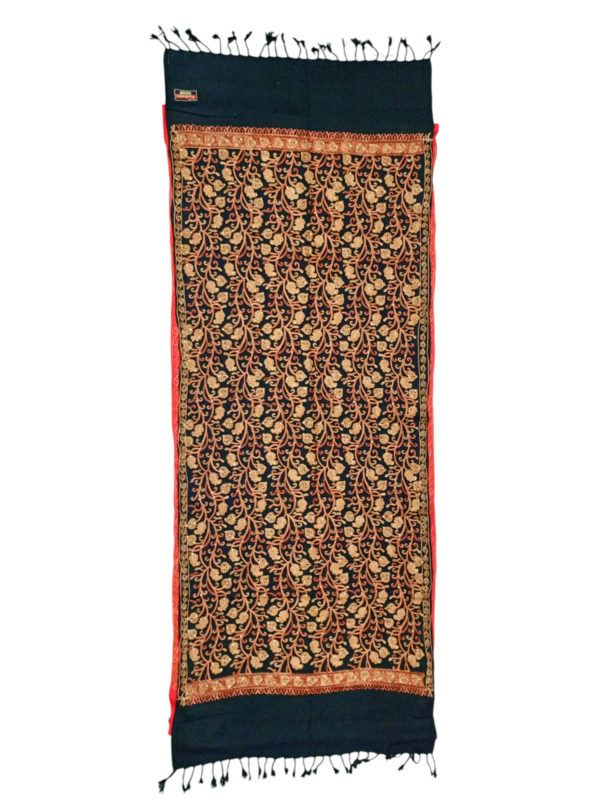 Winter Kashmiri Indian Embroidered Shawl Wrap - Blade Floral Design